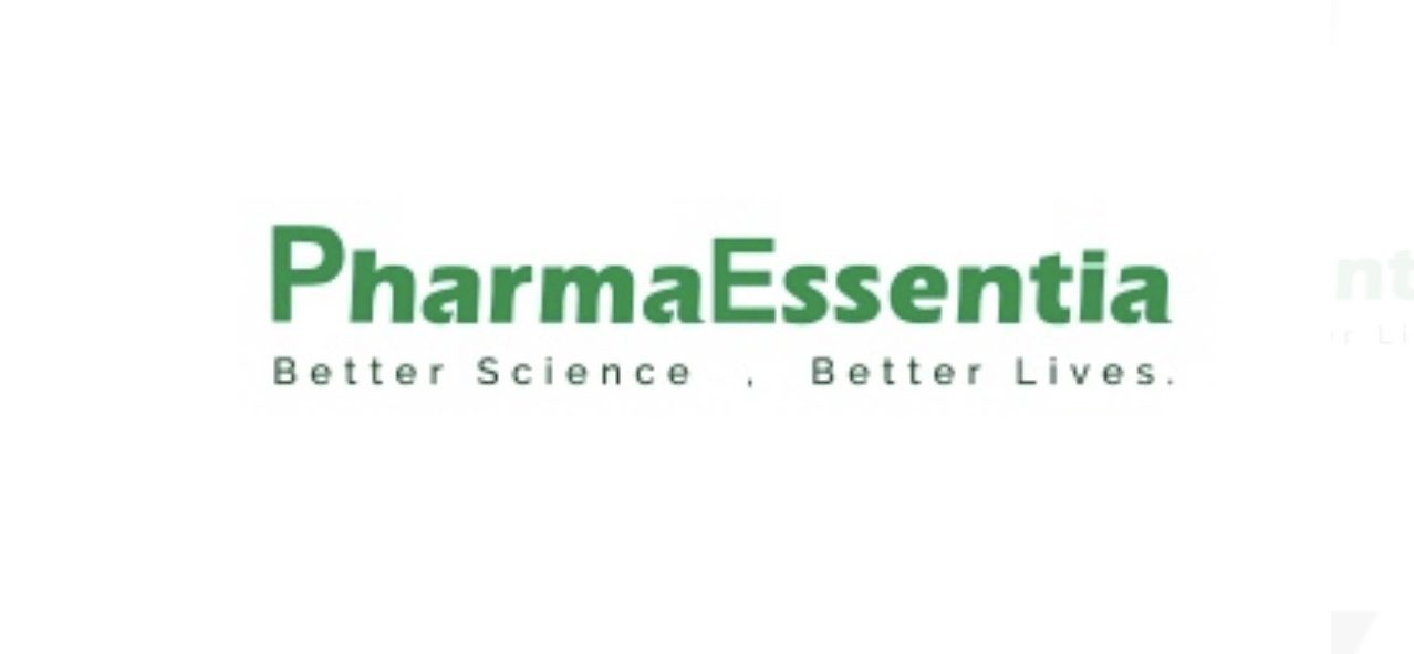 PharmaEssentia logo with company slogan text.