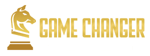 Chess knight logo, "Game Changer Wealth".