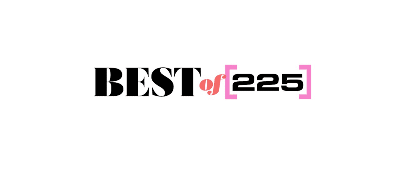 Best of 225 logo with pink brackets.