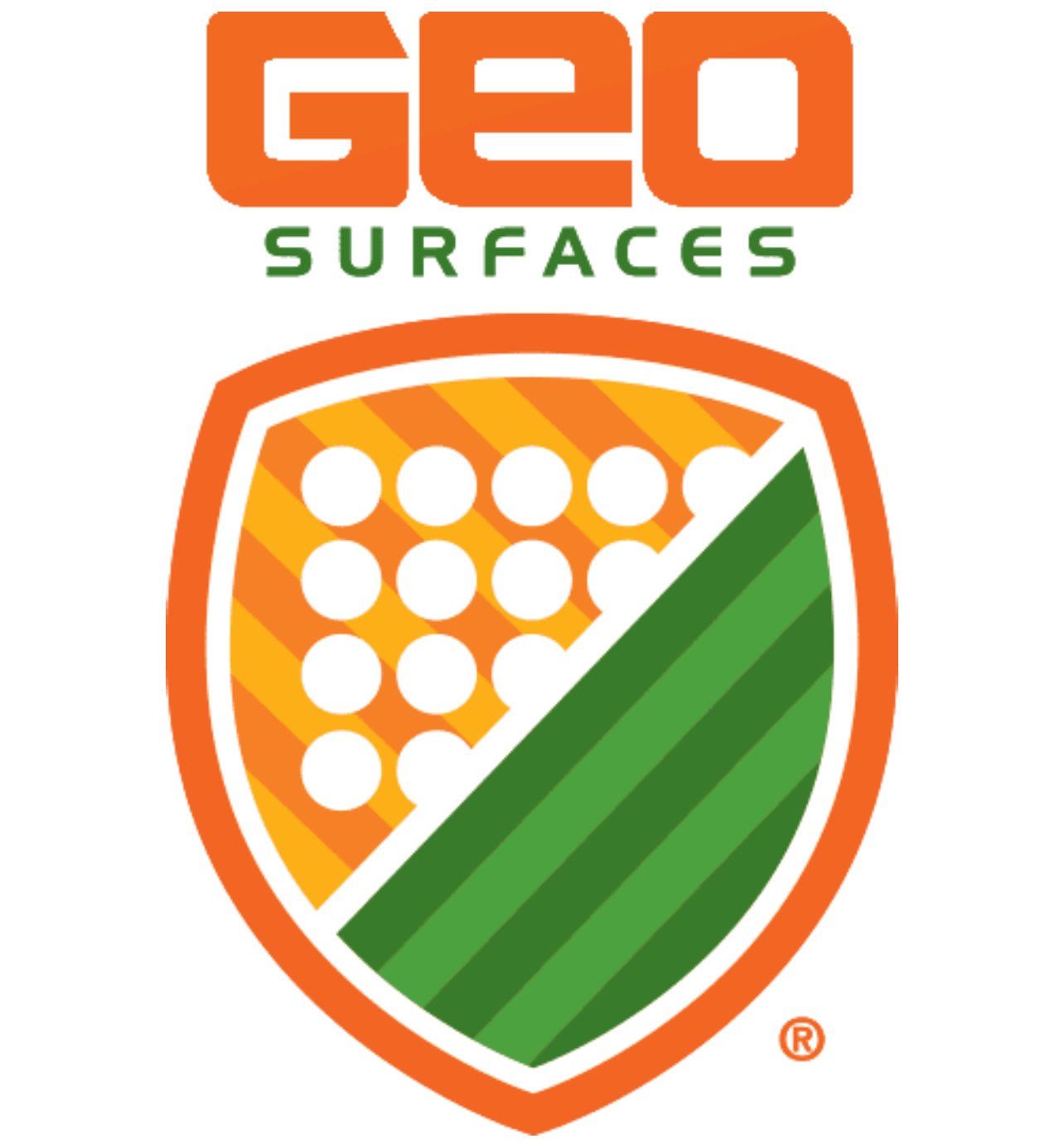 Geo Surfaces logo with shield design.