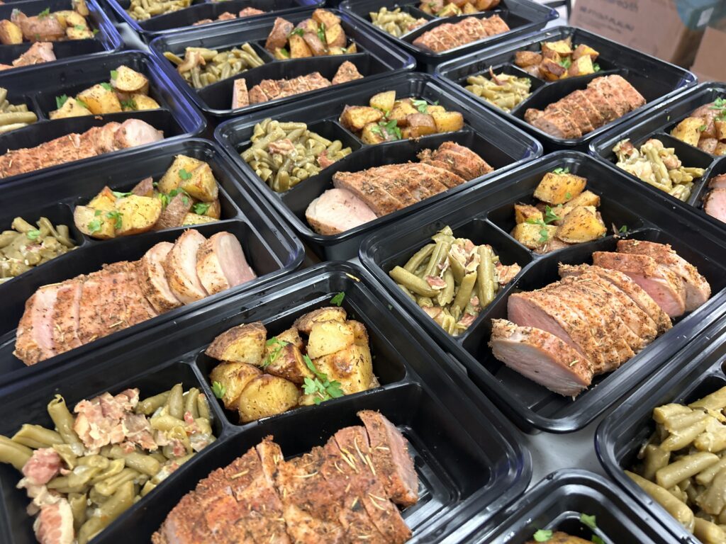 Boxed lunch or buffet? This image depicts a boxed meal option for a catered event.