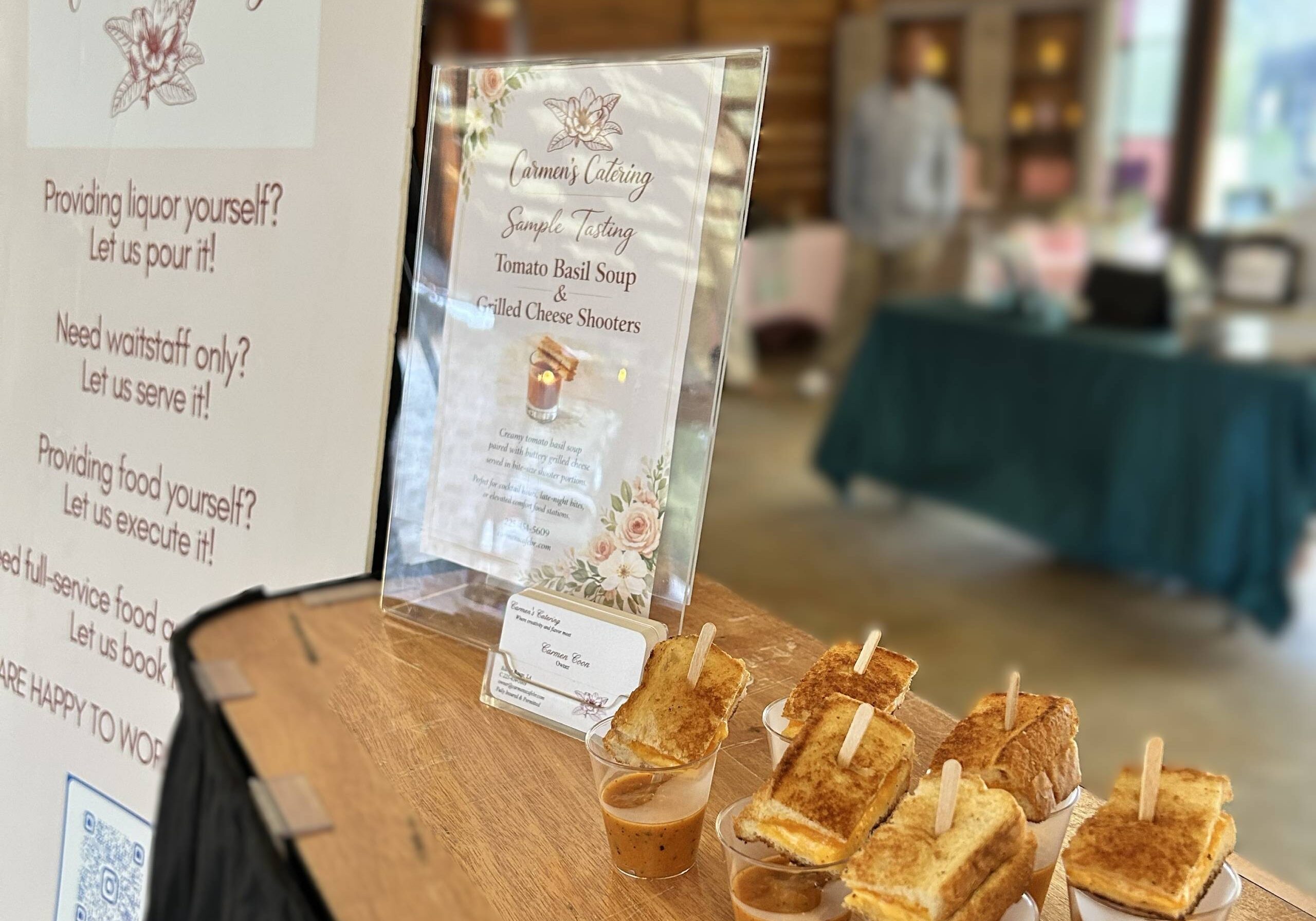 Grilled cheese shooters with tomato basil soup
